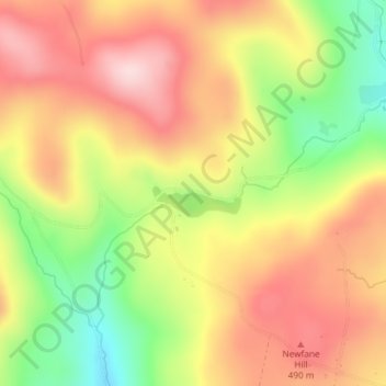 Mapa topográfico Kenny Pond Dam, altitud, relieve
