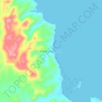 Mapa topográfico Halabangbaybay, altitud, relieve