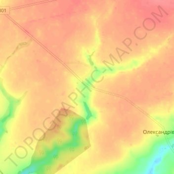 Mapa topográfico Novosilske, altitud, relieve