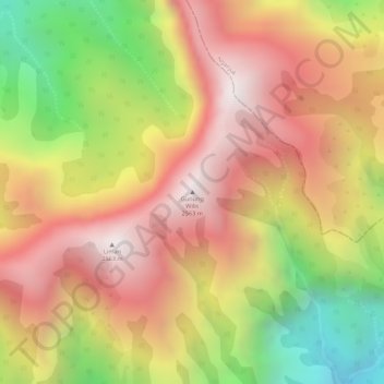 Mapa topográfico Mount Wilis, altitud, relieve