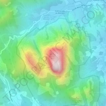 Mapa topográfico Monte Mochuara, altitud, relieve