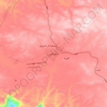 Mapa topográfico مكيراس, altitud, relieve
