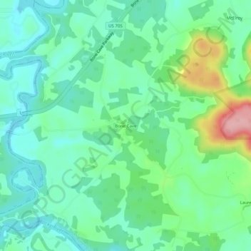 Mapa topográfico Bone Cave, altitud, relieve