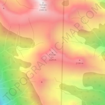 Mapa topográfico Tolkien S1, altitud, relieve
