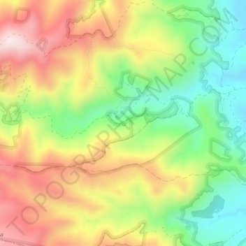 Mapa topográfico Fuente Umbria, altitud, relieve