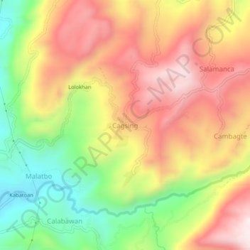 Mapa topográfico Cagsing, altitud, relieve