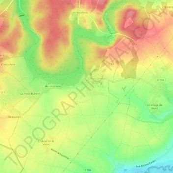 Mapa topográfico Le Petit Logis, altitud, relieve