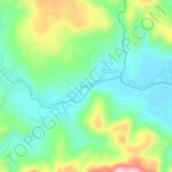 Mapa topográfico Bunut, altitud, relieve
