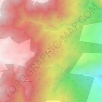 Mapa topográfico Barnala Bugyal, altitud, relieve