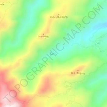 Mapa topográfico Kahu, altitud, relieve