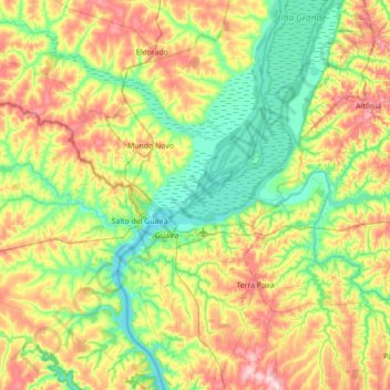 Mapa topográfico Pedro, altitud, relieve