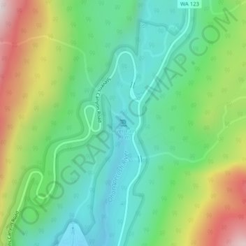 Mapa topográfico Silver Falls, altitud, relieve