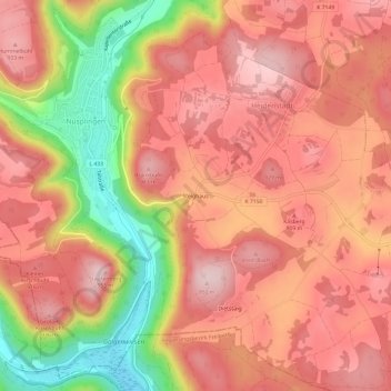 Mapa topográfico Steighaus, altitud, relieve