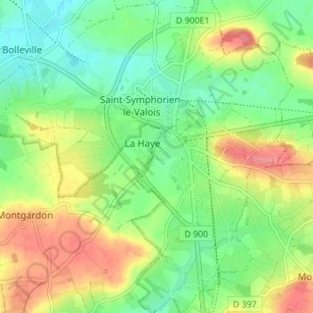 Mapa topográfico Le Clos Versailles, altitud, relieve