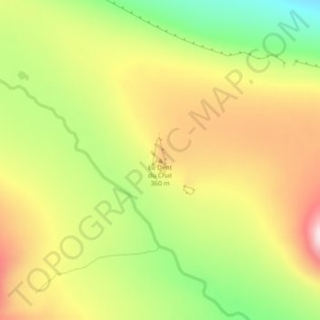 Mapa topográfico La Dent du Chat, altitud, relieve