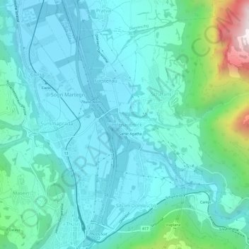 Mapa topográfico Fürstenaubruck, altitud, relieve