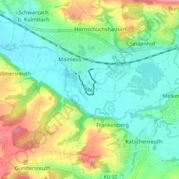 Mapa topográfico Pölz, altitud, relieve