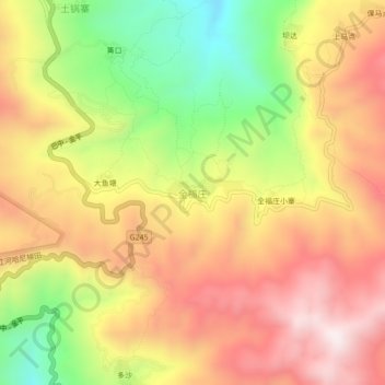 Mapa topográfico 全福庄, altitud, relieve