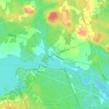 Mapa topográfico Golden Lake, altitud, relieve