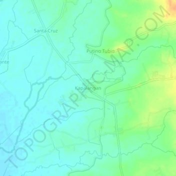 Mapa topográfico Kapalangan, altitud, relieve