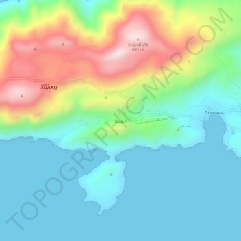 Mapa topográfico Chorio, altitud, relieve