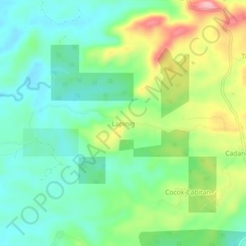 Mapa topográfico Lapinig, altitud, relieve