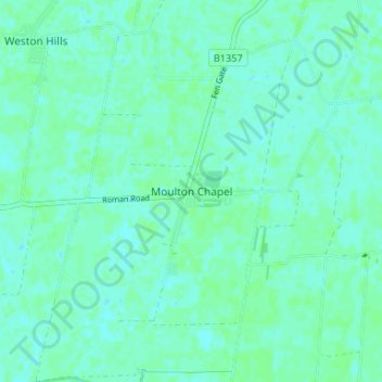 Mapa topográfico Moulton Chapel, altitud, relieve