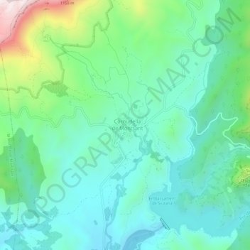 Mapa topográfico Cornudella de Montsant, altitud, relieve