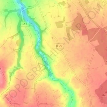 Mapa topográfico Saint-Quay, altitud, relieve