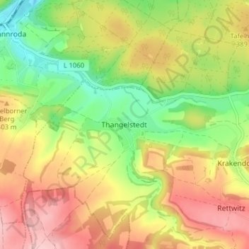 Mapa topográfico Thangelstedt, altitud, relieve