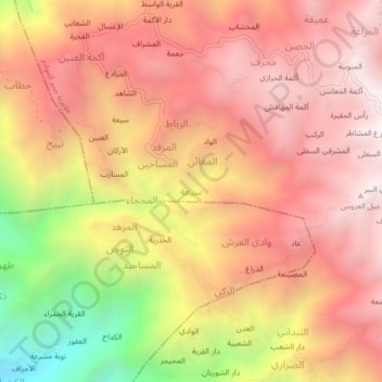 Mapa topográfico Si`ah, altitud, relieve