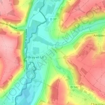 Mapa topográfico Saint-Louis, altitud, relieve
