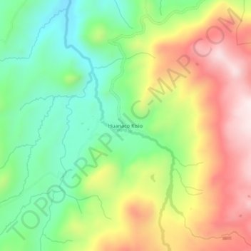 Mapa topográfico Huanaco Kisio, altitud, relieve