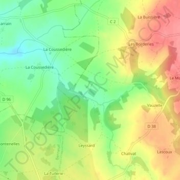 Mapa topográfico Les Fades, altitud, relieve