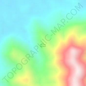 Mapa topográfico Gunung Belawan, altitud, relieve