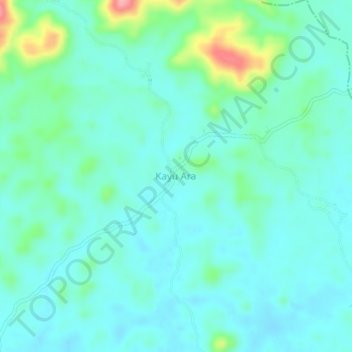 Mapa topográfico Kayu Ara, altitud, relieve