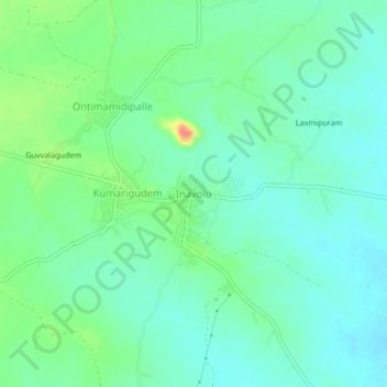 Mapa topográfico Inavolu, altitud, relieve