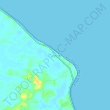 Mapa topográfico Tanjung, altitud, relieve