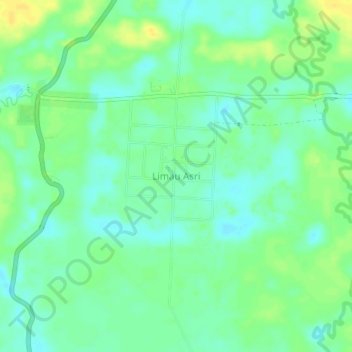 Mapa topográfico Limau Asri, altitud, relieve