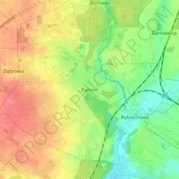 Mapa topográfico Banino, altitud, relieve
