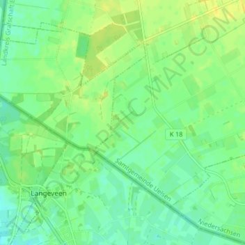 Mapa topográfico Itterbeckerdoose, altitud, relieve
