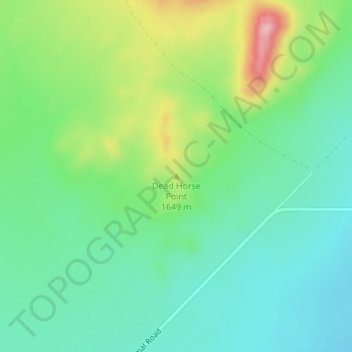 Mapa topográfico Dead Horse Point, altitud, relieve