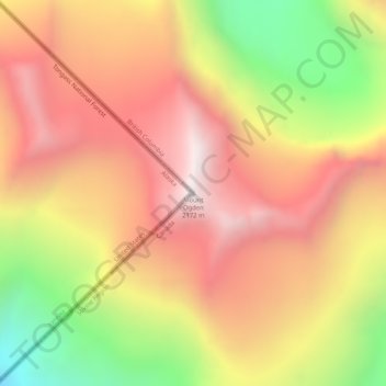 Mapa topográfico Mount Ogden, altitud, relieve