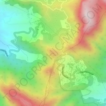 Mapa topográfico Gunung Mas, altitud, relieve