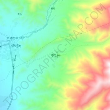 Mapa topográfico Tading, altitud, relieve