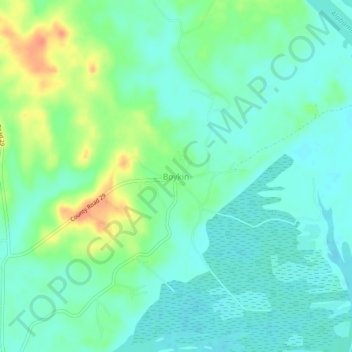 Mapa topográfico Boykin, altitud, relieve
