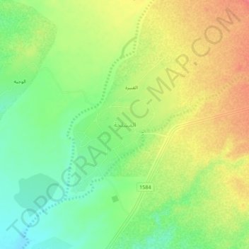 Mapa topográfico Al Mushallahah, altitud, relieve