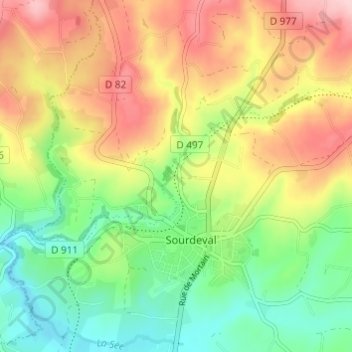 Mapa topográfico La Thébaudière, altitud, relieve