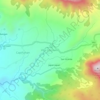 Mapa topográfico Villa Consuelo, altitud, relieve