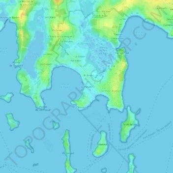 Mapa topográfico Le Paludo, altitud, relieve